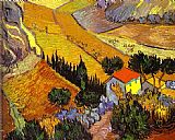 Vincent van Gogh Landscape with House and Laborer painting